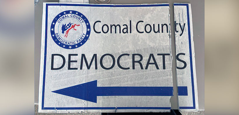 Comal County Democrats Vandal