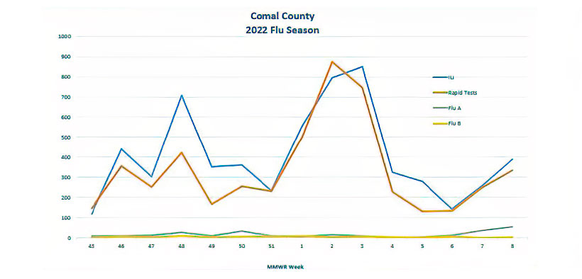 Comal County Flu Season Graph