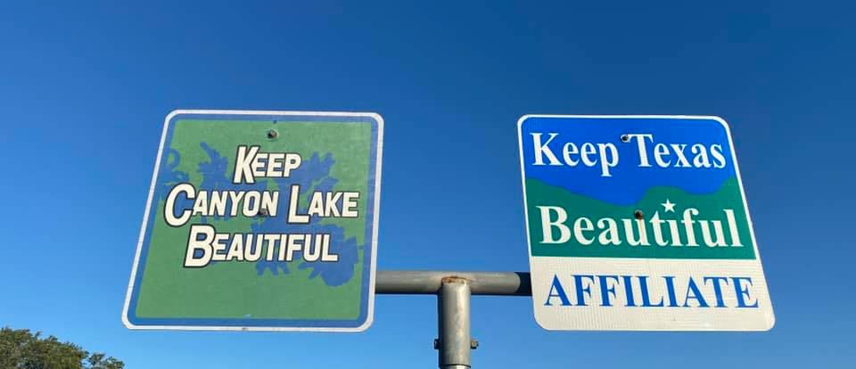 keep canyon lake beautiful sign
