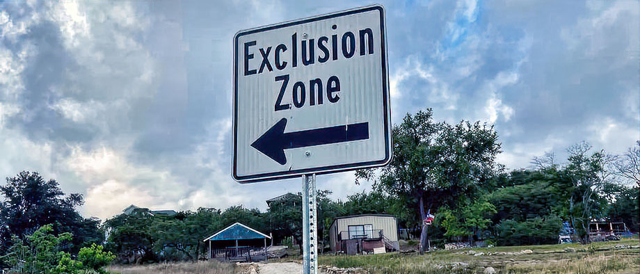 Exclusion Zone sign