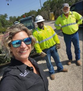 commissioner with road crew