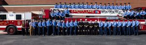 canyon Lake firefighters on truck