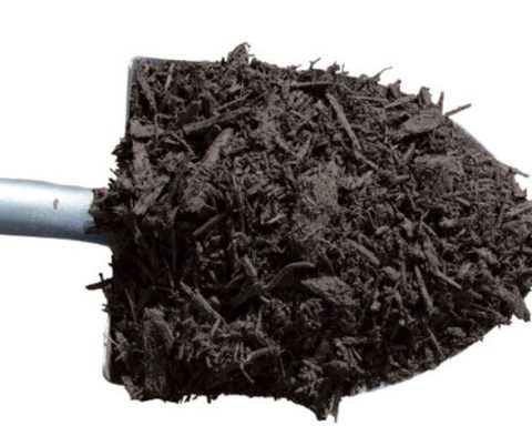 shovel full of mulch