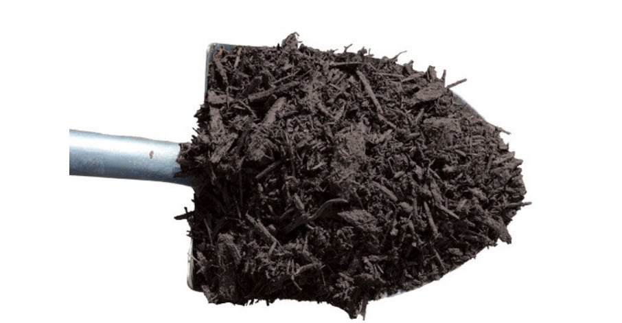 shovel full of mulch