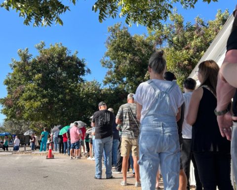 line for early voting