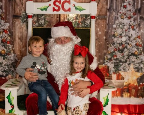 Santa Claus with kids.