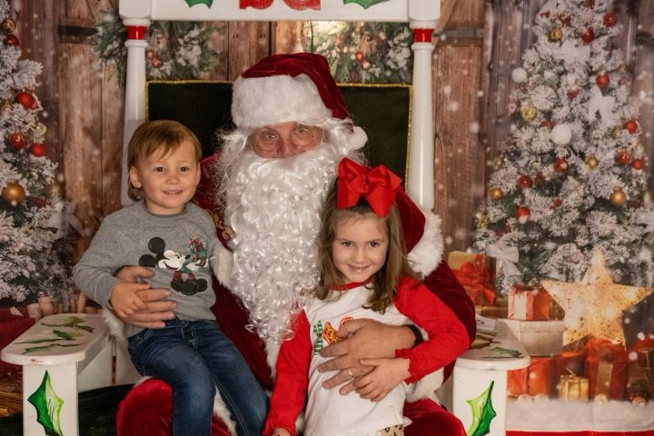 Santa Claus with kids.