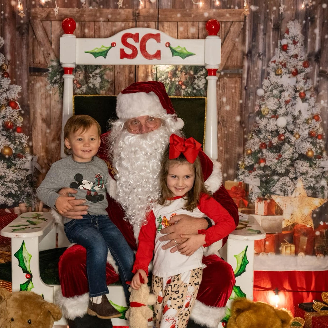 Santa Claus with kids.