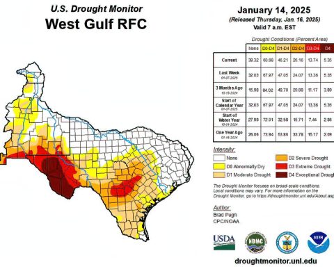 Texas drought map 1-16-2024