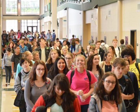 hallway with students