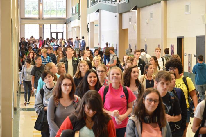 hallway with students