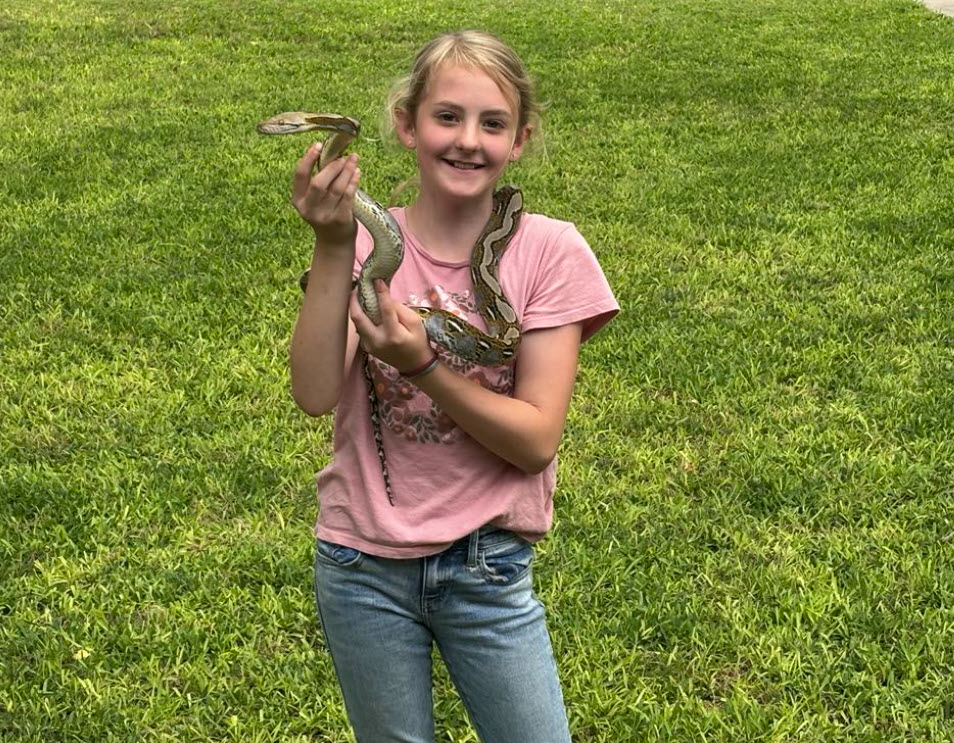 girl with snake