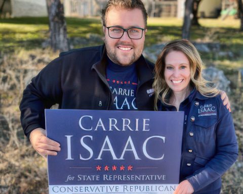 D.J. Seeger and Rep. Carrie Isaac